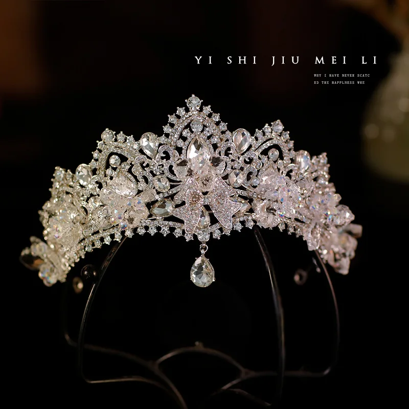 تاج غطاء رأس الزفاف فستان الزفاف الرئيسي زفاف عيد ميلاد فاخر أنيق ياباني وكوري جديد بسيط رائع