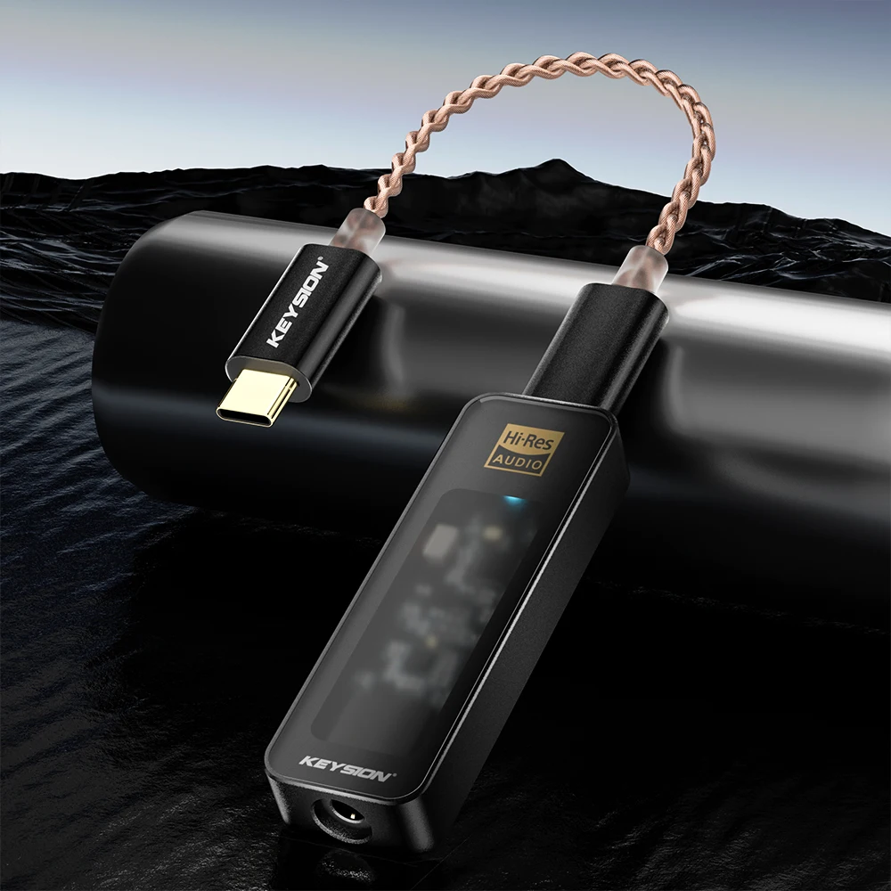KEYSION CS43198 USB DAC Audio HiFi Decoder 384KHz DSD256 Typ-C auf 3,5mm Einstellen EQ HD Kopfhörerverstärker für Android iOS Win10 3
