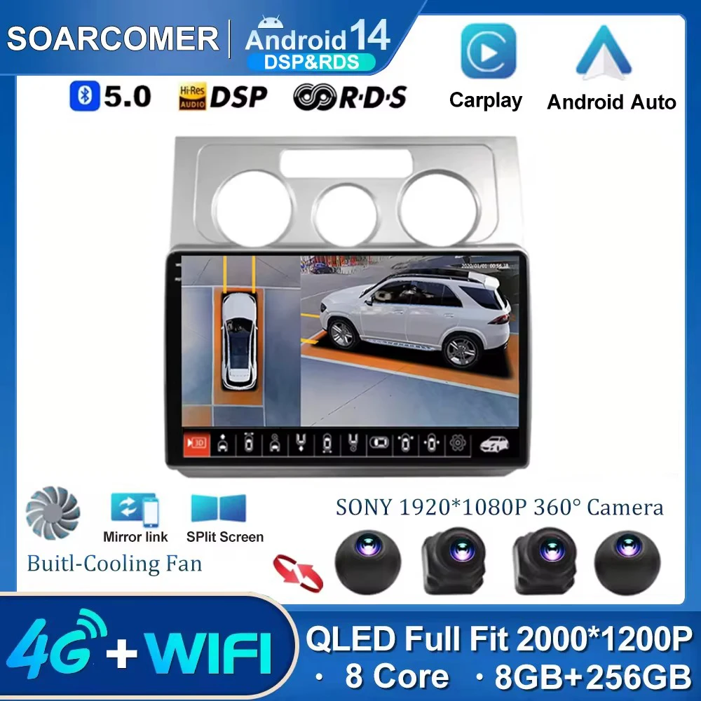 

Android 14 For Volkswagen VW Touran 2003-2010 Car Radio Multimedia Player Autoradio GPS Navigation Camera Carplay QLED 2Din DVD