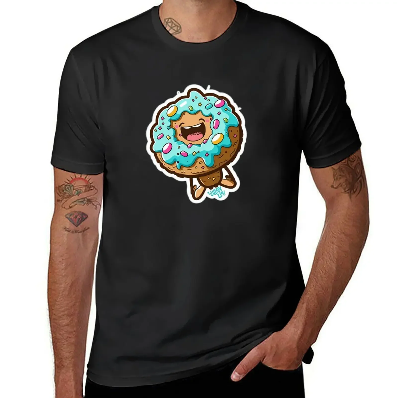 Adorable Cartoon Doughnut Character T-Shirt cute clothes customs design your own summer top mens t shirts pack