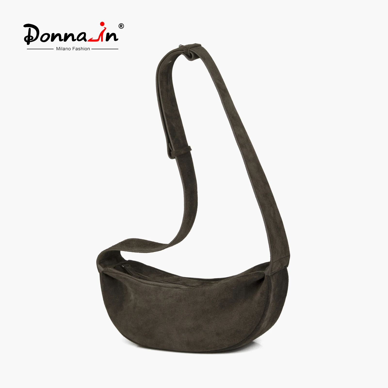 

Donna-in Genuine Suede Hobo Shoulder Bag Wide Adjustable Strap Crossbody Women Bags for Daily Work Travel
