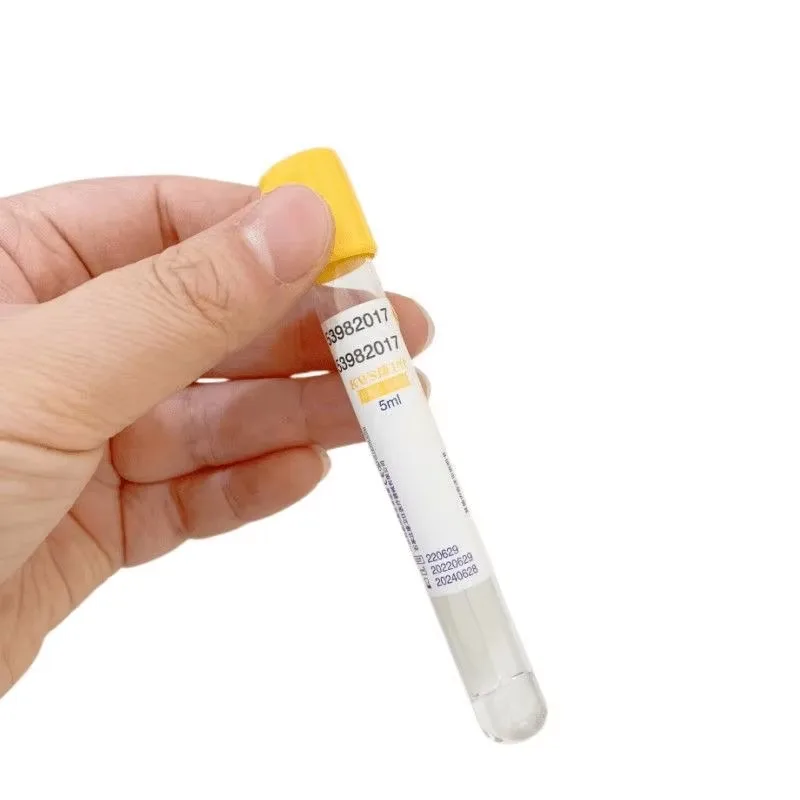 Disposable Vacuum tube 3ml/5ml/10ml test Tube Separation Gel and Clot Activator Yellow cap Test Tube Lab PRP Tube for lab,100Pcs