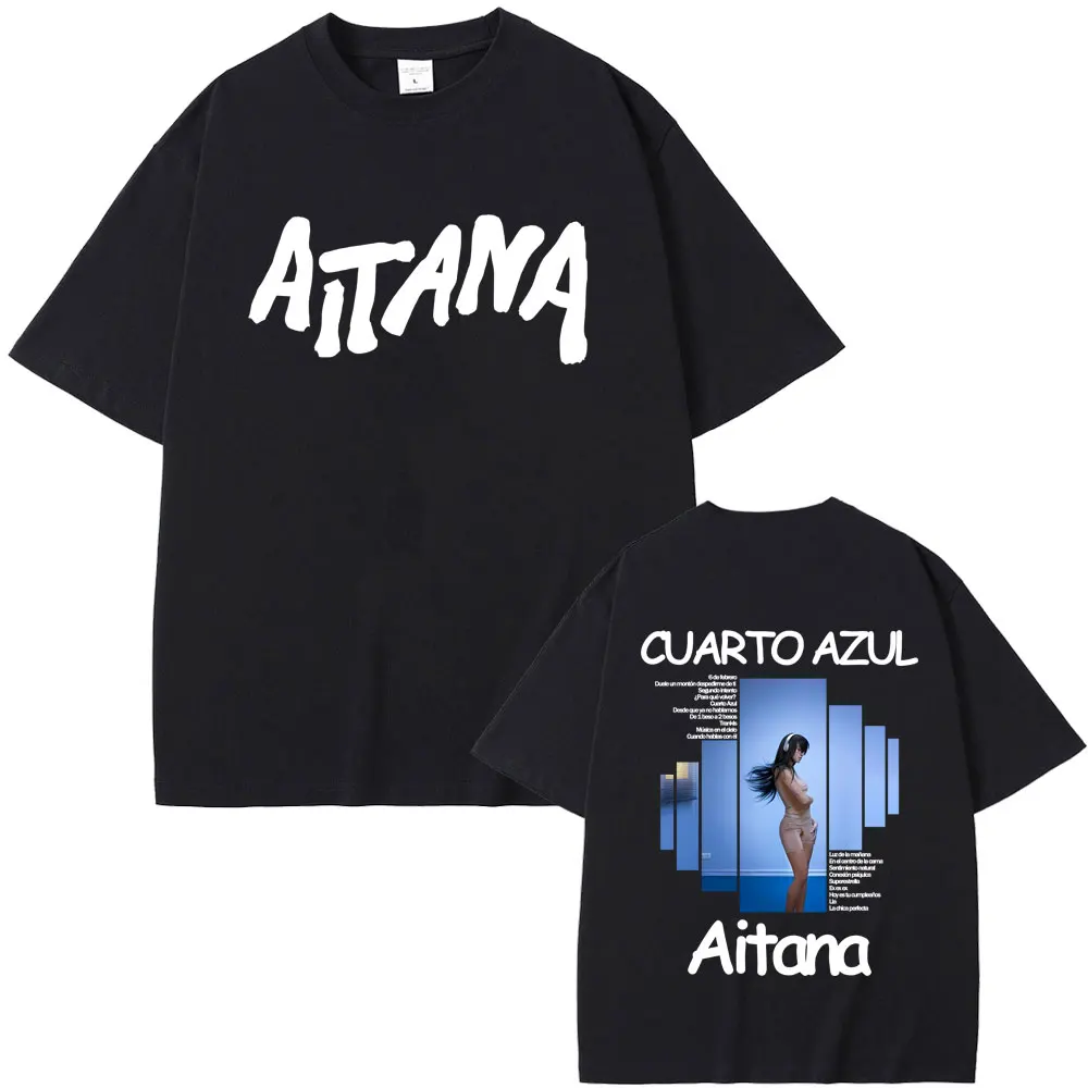 

Singer Aitana CUARTO AZUL Album Graphic T-shirt Men Women Hip Hop Fashion Pop Music T Shirts Unisex Casual Cotton Vintage Tshirt