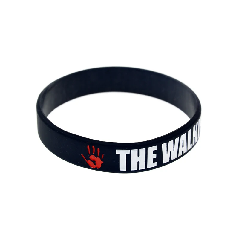 Movie The Walking Dead Sport Bracelet Evil Hand Pattern Wristband Black Silicone Rubber Bracelet Bangle Halloween Jewelry Lovers