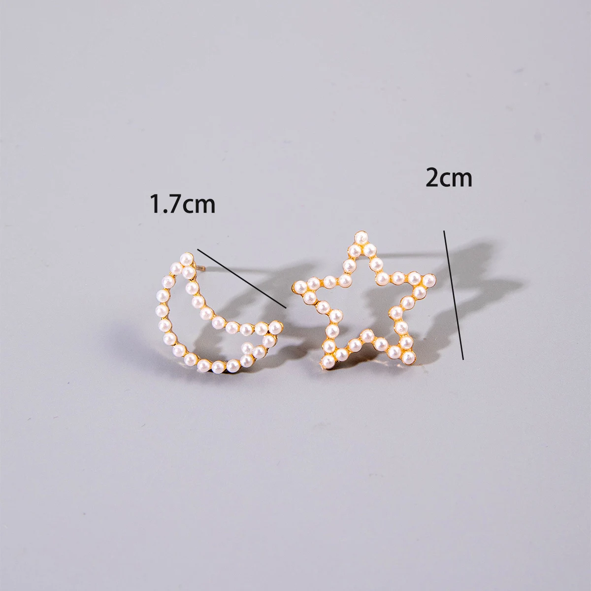 Tocona Fashion Personality Asymmetrical Stars Moon lmitation Pear Earrings suitable for women's Parties Gatherings Ramadan Gifts