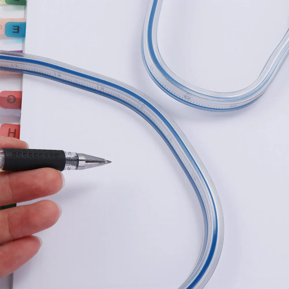 Plastic Snake Shaped Ruler Flexible Serpentine Curve Ruler Professional Bendable Flex Curved Ruler Quilting