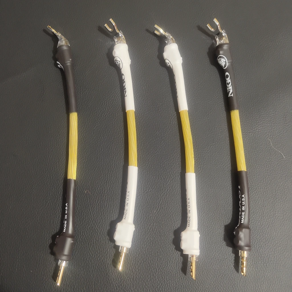 American original Nordost Odin Gold line HiFi Jumper Audio Cable with WBT Banana/Y Spades Plugs Speaker Bridge Cable 4Pcs/set