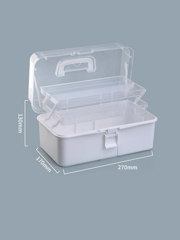 Boîte de rangement cosmétique portable à 3 couches, 1 pièce, idéale pour la maison et les voyages, parfaite pour le rangement: palettes de fard à paupières, compacts de poudre