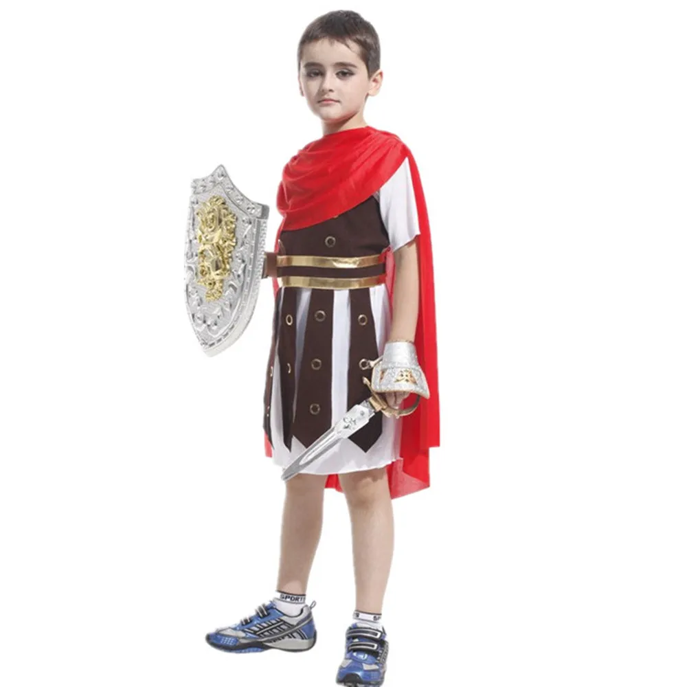 Herói de Sparta Meninos Cosplay Traje Antigo Soldado Romano Guerreiro Trajes