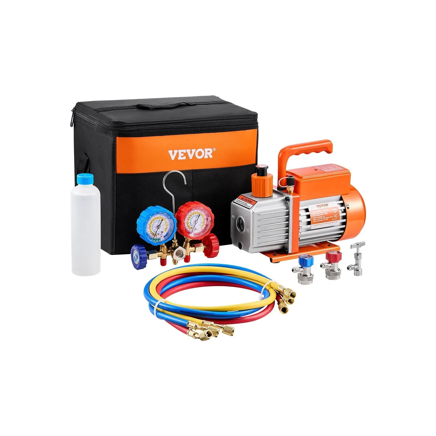 

3.5 CFM HVAC Single Stage Rotary Vane Vacuum Pump and Manifold Gauge Kit JUYHGV