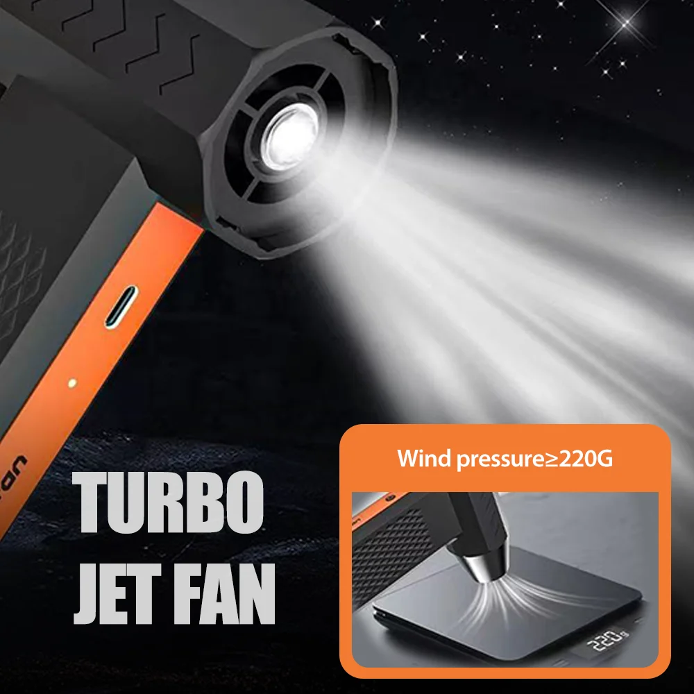 

Powerful Air Blower 350,000RPM Turbo Jet Fan 4 Gears Speed Adjustable Brushless Turbo Jet Blower 10000mAh Electric Air Duster