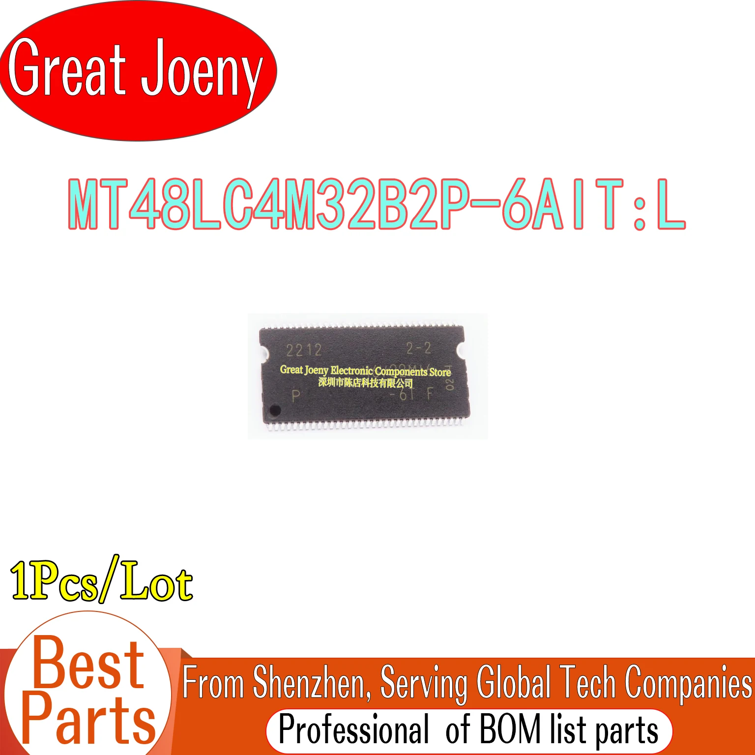 100% Brand New Original 48LC4M32B2 MT48LC4M32B2P-6AIT MT48LC4M32B2P-6AIT:L MT48LC4M32B2P IC Chipset TSOP-86