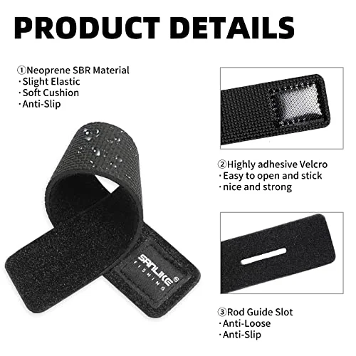 SANLIKE Fishing Belts Rod Straps Pole Ties Fishing Tackle Ties Cable Fishing Rod Holders