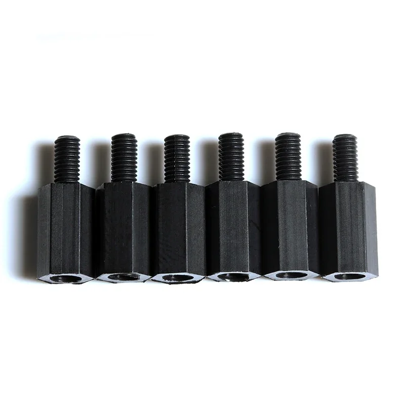 10~30 Pcs Plastic Nylon Insulated Hex Standoff Black Male Standoff Pillar M2 M2.5 M3 M4 M5 M6 Hexagon Motherboard Spacing Screw