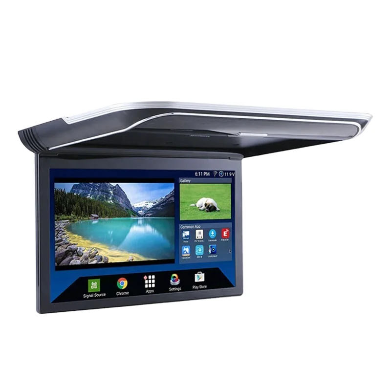 

19.5 Inch FHD 1080P Android 8.0/9.0 Car Roof LCD Ceiling Latest USB SD Card Connection with 7 Color Ambient RGB Lights