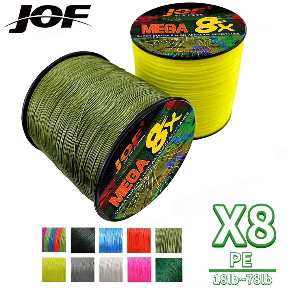 JOF Geflochtene Angelschnur 8 Stränge 300/500/1000M Spinning PE Multifilament Japan Karpfen Fliegenfischen Meerwasser Extrem Stark