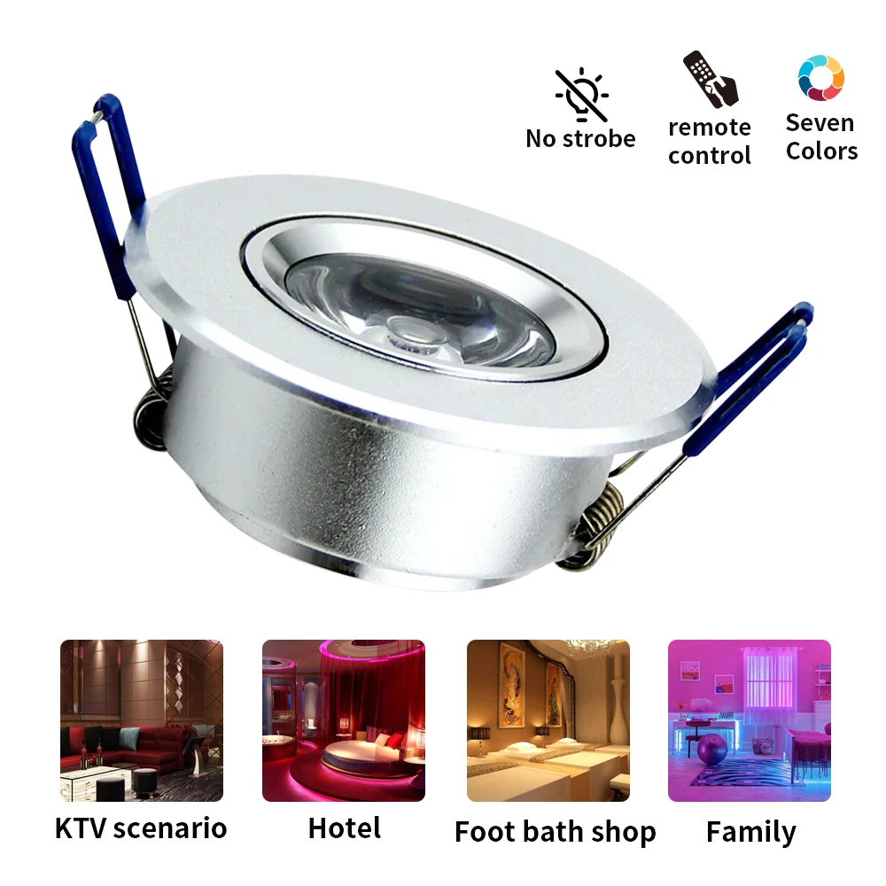 RGB With Remote Recessed Ceiling Lamp Downlight Colorful Lights Color Changing Dimmable Controller  + IR Remote Control