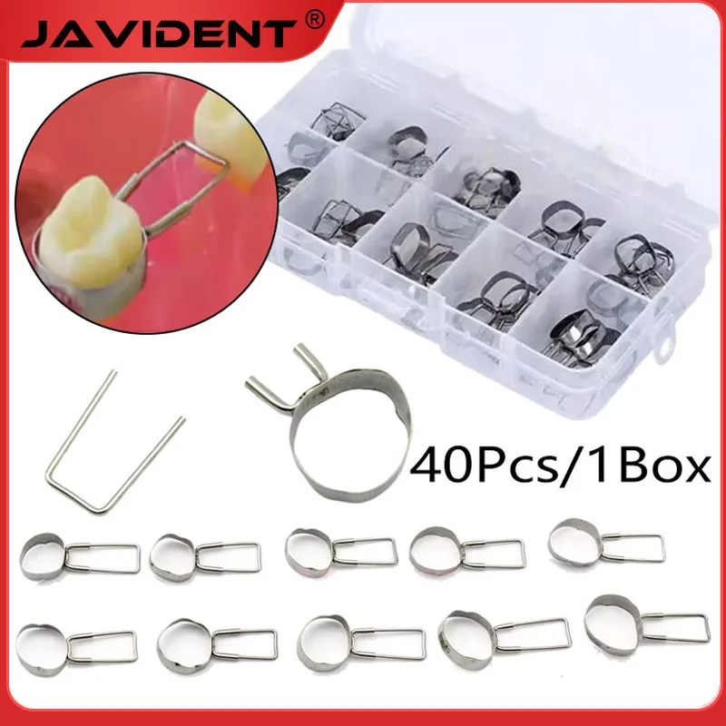 

40Pcs/1Box Dental Space Maintainer Primary Molar Band with Buccal Tube Preformed Orthodontic Appliance Dental Consumables