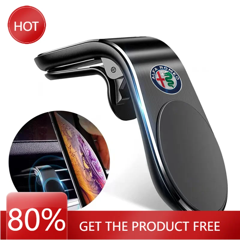 Hub Caps 1Pcs Magnetic Car Phone Holder Metal Stand Accessories For Alfa Romeo 159 Spider Giulia Giulietta 156 Tonale Mito 147 8