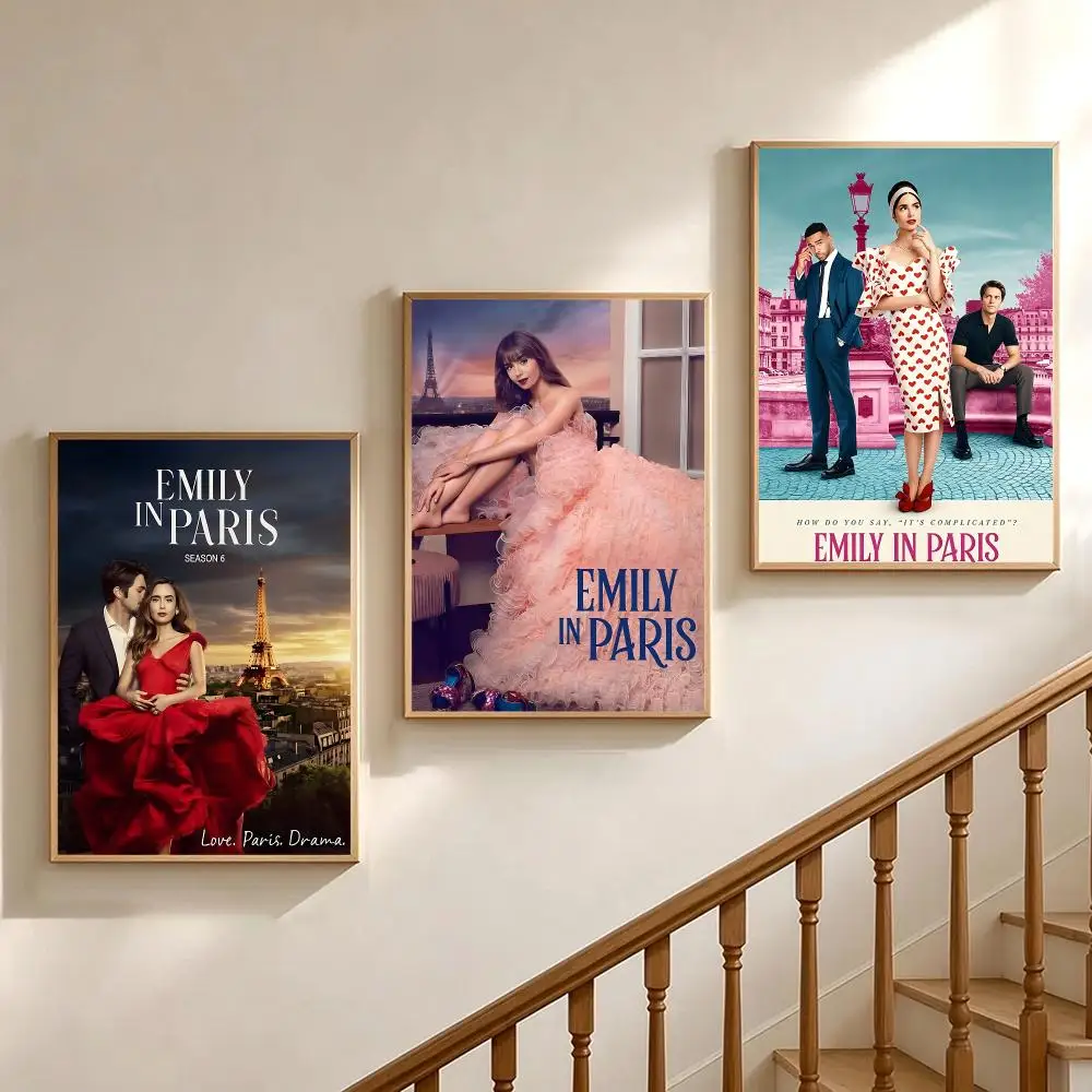 series Emily in Paris Poster Poster HD Printing Soothing and Cream Style Home Decor for the Living Room Cafes Gift
