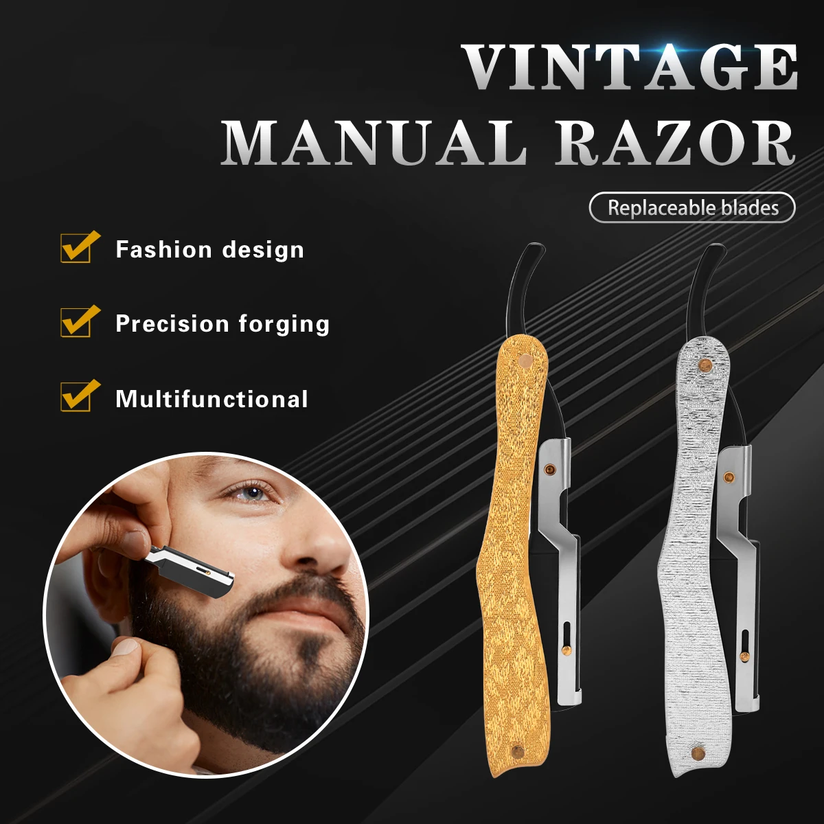 

Shaving Straight Razor Classic Manual Barber Razors Folding Knife Men Stainless Steel Hairdresser Tool NEW