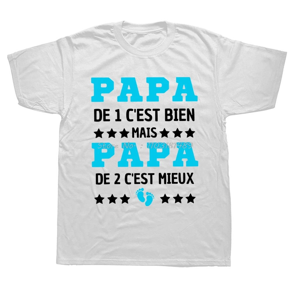 Dad Second Child T Shirt French Papa Future Dad Father Cotton T-shirts Men's Clothing Oversized Unisex Tshirt Streetwear tshirt