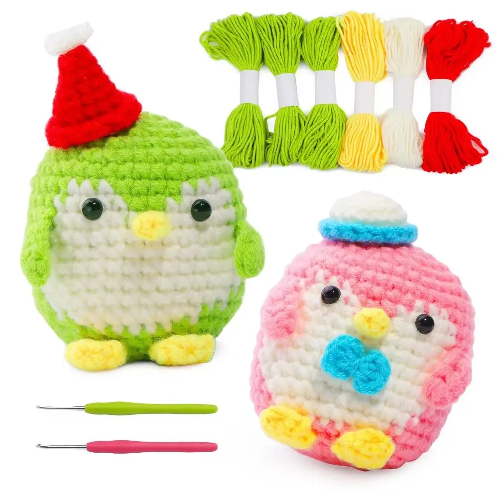 Penguin Beginner Crochet Kits Step-by-Step Zero To Hero DIY Knitting Kit with Video Tutorials Easy To Follow