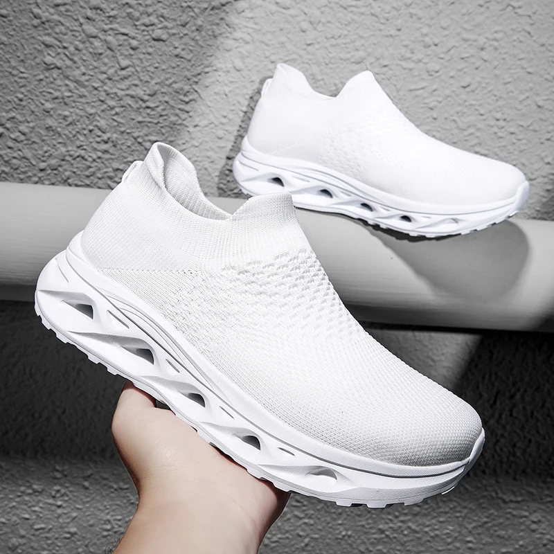 

Durable Sole Men Mesh Casual Shoes Hard Wearing Bottom Breathable Mesh Upper Daily Running Sport Shoes