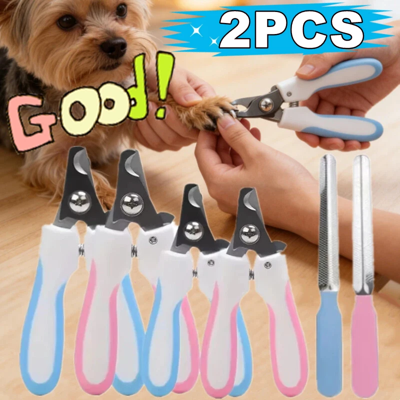1/2PCS Pet Nail Clippers with Sickle Dog Nail Clippers Stainless Steel Grooming Scissors Nail Clippers Multifunctional Teddy Cat