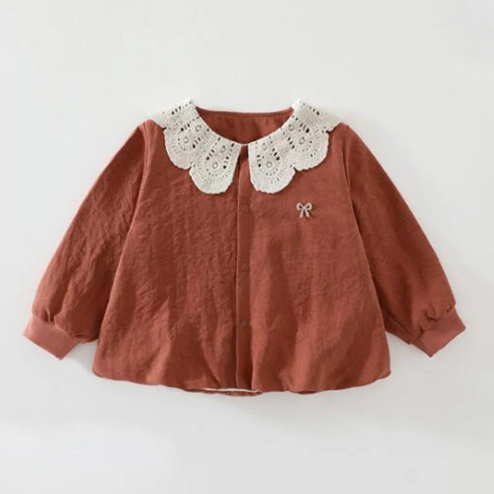 Jacket For Girls Solid Color Collar Fashion Spring Autumn New Arrival Baby Outerwear Coat Kids Boutique Clothing