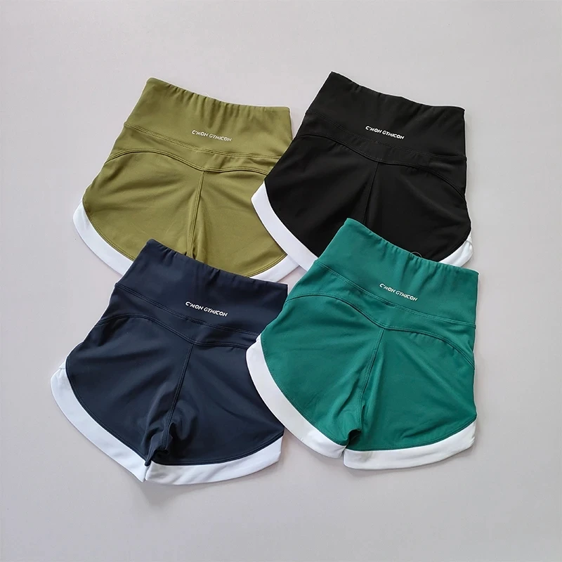 Hochgeschnittene, hüftformende Sportshorts für Damen im Sommer, im Pure-Lust-Stil, sexy, eng anliegend, dünne, lässige Yoga-Hosen für attraktive Mädchen. – Detail 1
