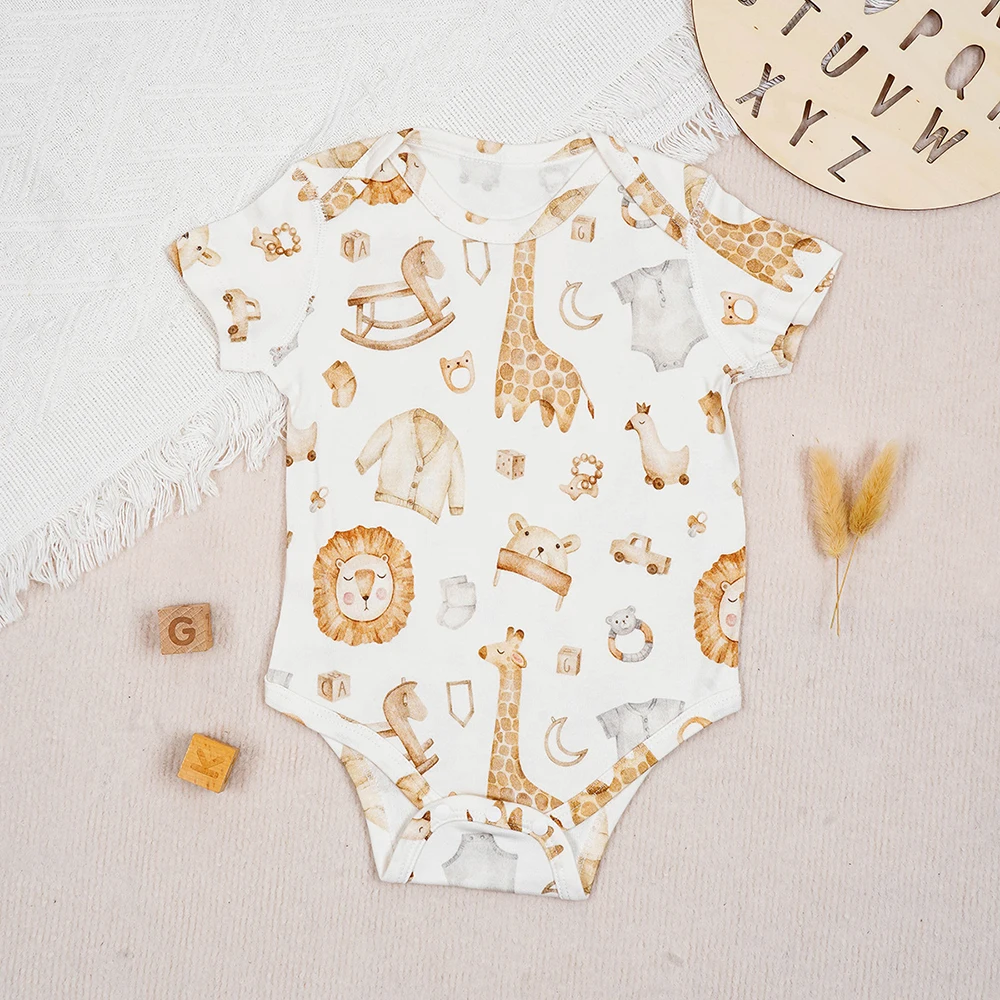 1pcs Baby Romper Sleeping Wear  Playing Super Soft Breathable Bamboo Cotton Baby Clothes Rompers