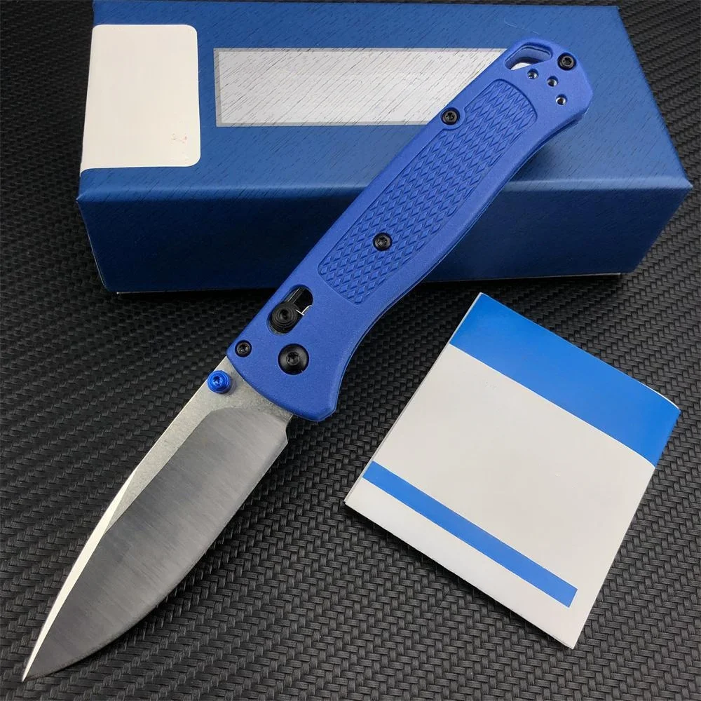 BM 535 EDC Manual Open Folding Knife Drop-Point Blade Plain Edge Satin Finish Nylon Fiber Handle for Everyday Carry and Camping