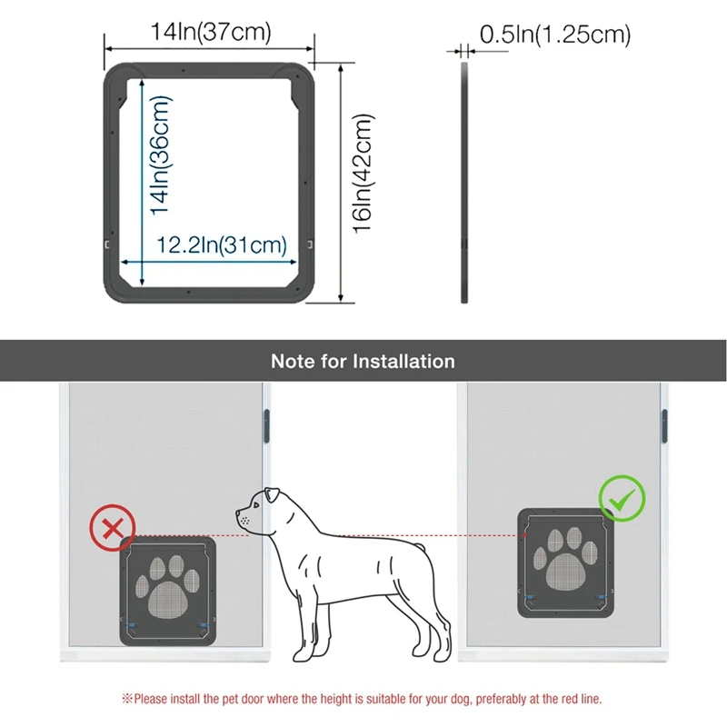 New Pet Kitty Dog Door Flap Gate Opener Controlled Entry Electronic Screen Window Protector Wall Mosquito Net