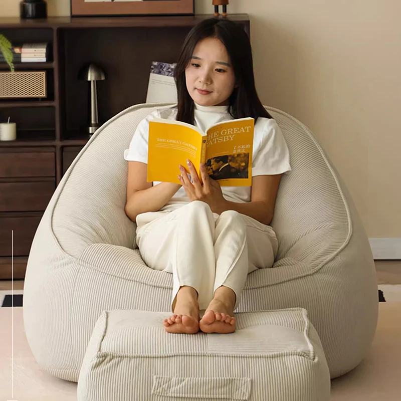 Pouf Sofa konversi ruang tamu, Sofa Puff kantong kacang set tempat tidur kursi tunggal santai ruang furnitur Sofa rumah