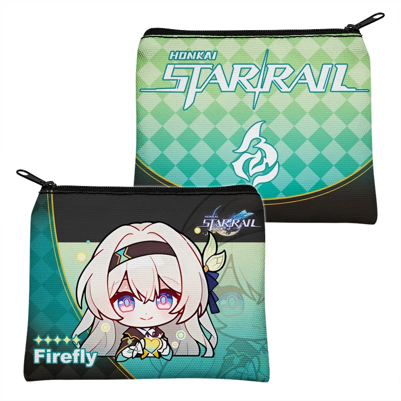 Game Honkai:Star Rail Peripherals Cute Fashion Canvas Coin Purse Wallet Portable Robin Jade Boothill Firefly Aventurine