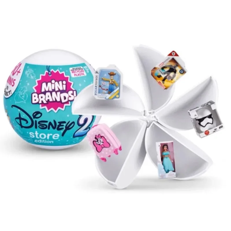 Disney 5 Surprise Capsule Toys Mini Brands Series 3 Mystery Blind Box Fashion Surprise Ball Cartoon Figures Collectible Toys