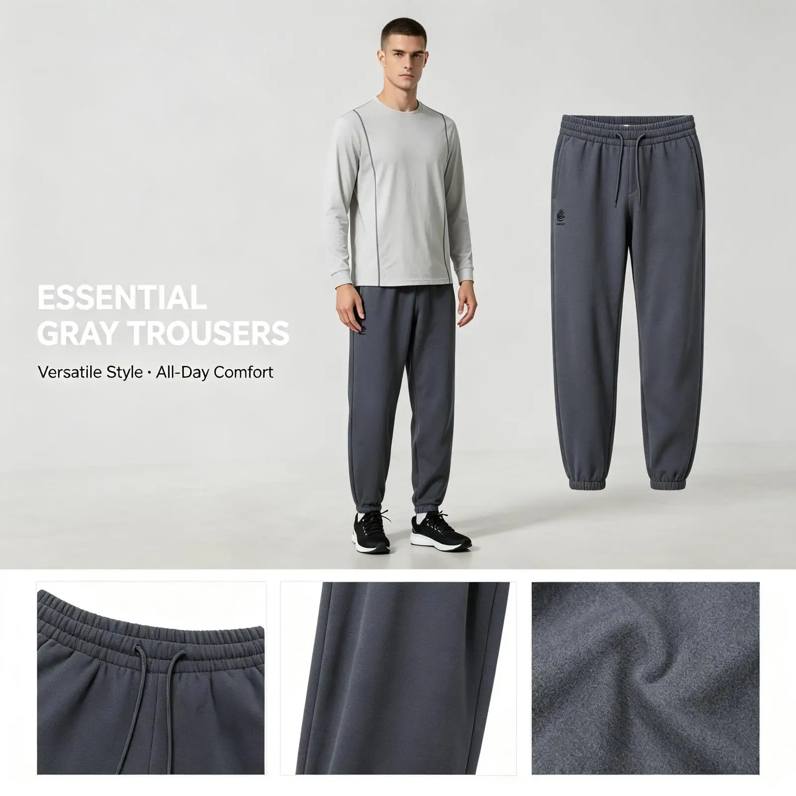 Under Armour Gray Slim Straight Pants for Women Men Smooth Fabric Casual Trousers Versatile Business Daily Wear 1387097-025