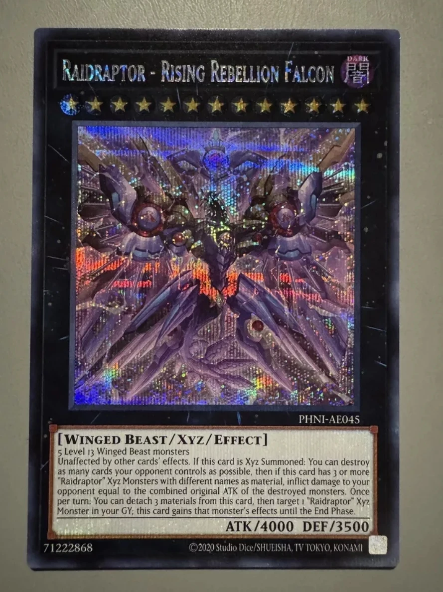 Yugioh Konami-Duel Monsters PHNI-AE045 Raidraptor-Opkomende Rebellievalk Geheime Zeldzame Aziatische Engelse Verzamelkaart