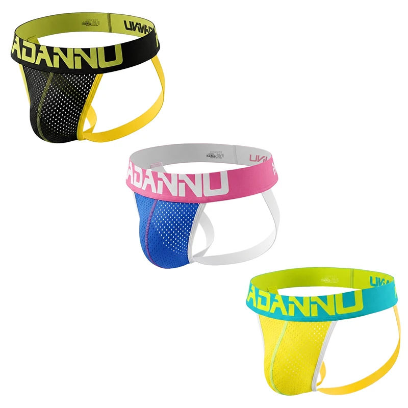 

CMENIN 3Pcs Cotton Men's Thongs Mens Panties Jockstrap Underwear Sexy Breathable Mesh Crotch Man Underpants Low Waist Man Thongs