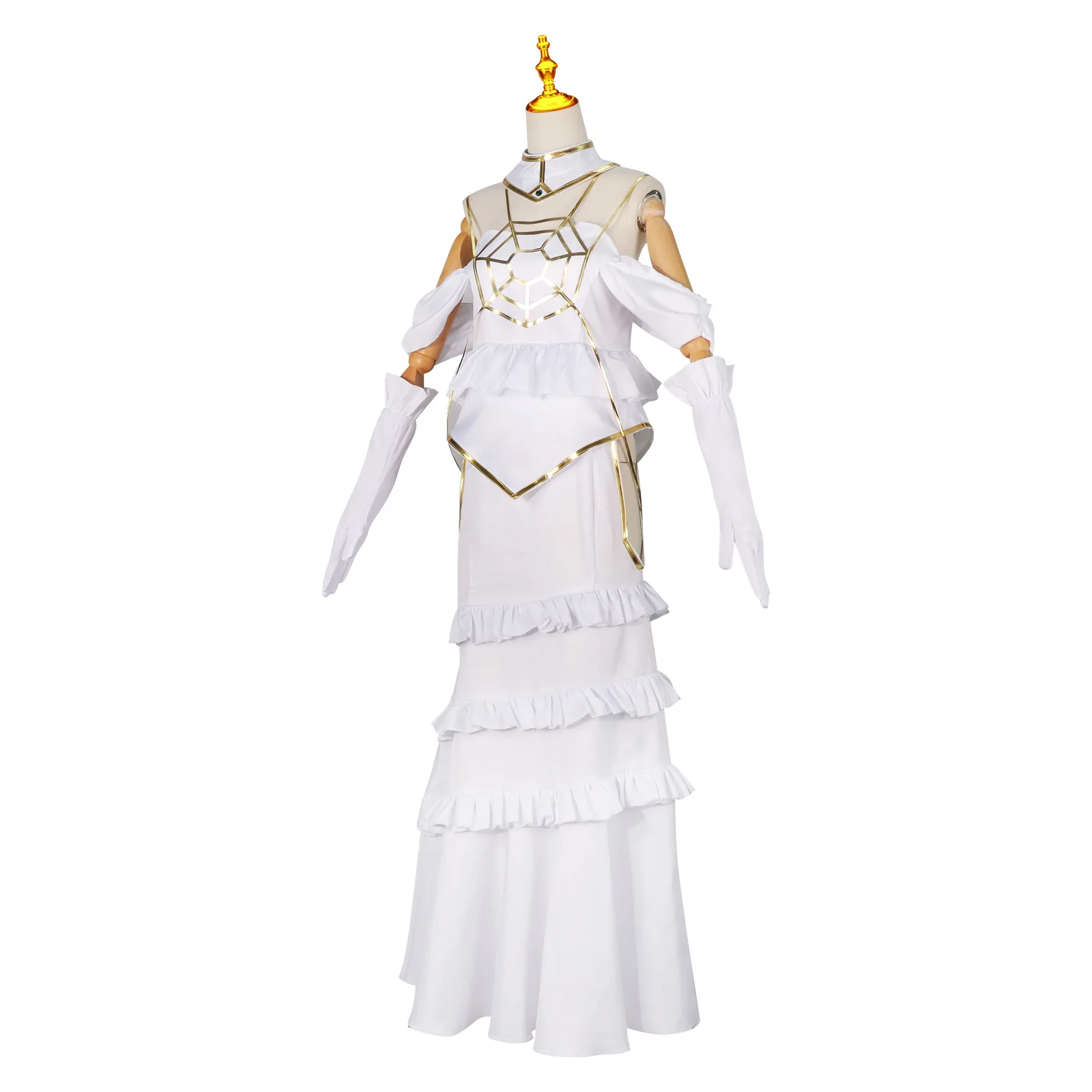 ألبيدو كوسبلاي أزياء ألبيدو التأثيرية فستان مثير فستان ذيل السمكة الأبيض أنيمي كوسبلاي عيد الميلاد والهالوين زي لعب الأدوار للنساء #3