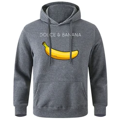 Funny Dolce&Banana Printing Hoodies Men Fashion Novelty Hoodie Male Basic Casual All Match Sweatshirts Loose Oversized Hooded