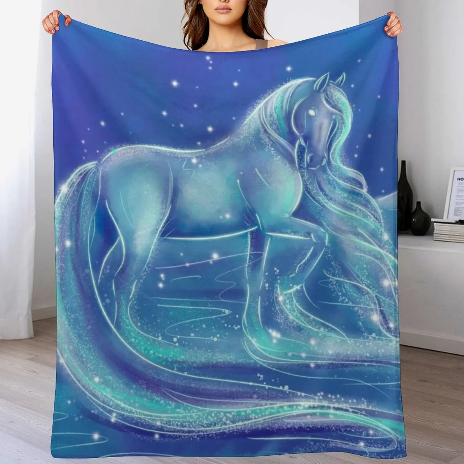 Nokk Water Spirit Horse Throw Blanket Thermal Bed Fashionable for babies Blankets