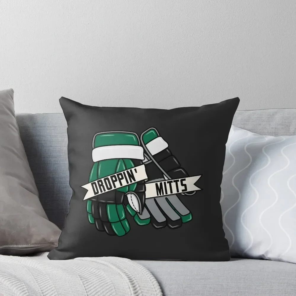 Droppin Mitts - Dallas Ice Hockey Throw Pillow Luxury Cushion Cover Christmas Pillows autumn pillowcase pillow