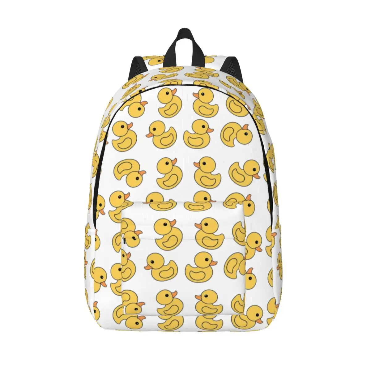 Ducky Cute Rubber for Men Women Student School Book Bags Yellow Duck Canvas Daypack Elementary High College Outdoor