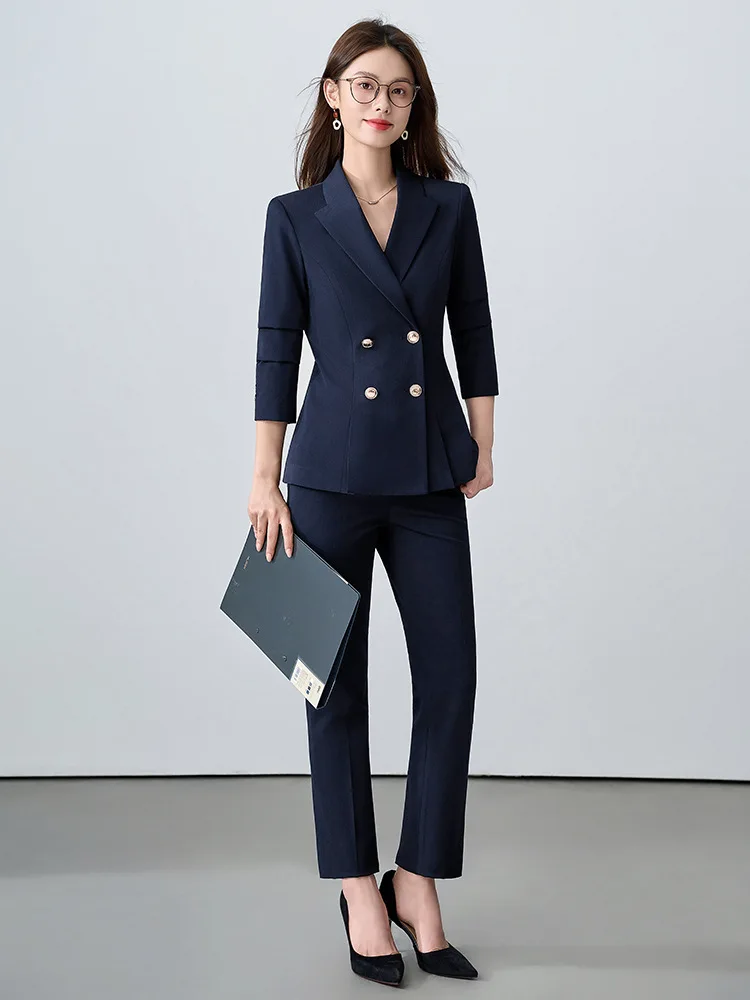 Women's professional suit for autumn and winter, thick style, elegant goddess look, casual professional blazer, workwear jacket
