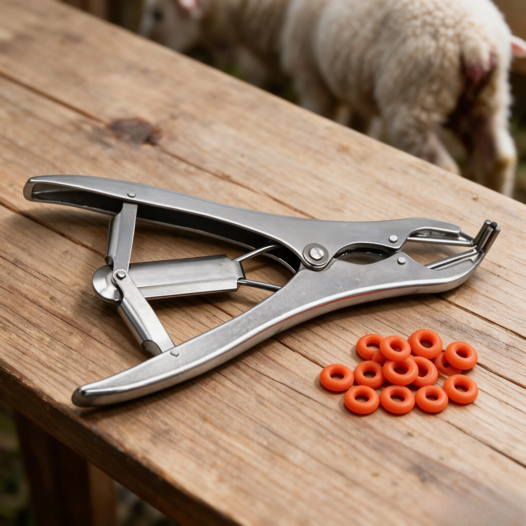 Stainless Steel Lamb Tail Docking Pliers Bloodless Castration Tool for Sheep Goat Livestock Veterinary Surgical Instruments