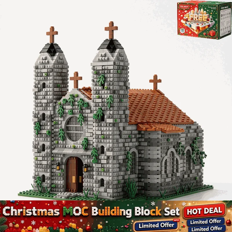 9088PCS Medieval Stone Historic Church MOC Chapel Model Custom Building Blocks DIY Assembly Puzzle Toy Gift Collection Display