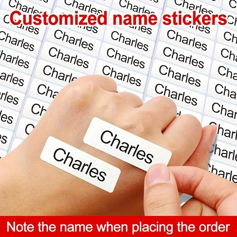 120 autocollants nominatifs personnalisés, imperméables, Kawaii, avec prénom, étiquettes transparentes pour enfants, fournitures scolaires, étiquettes colorées