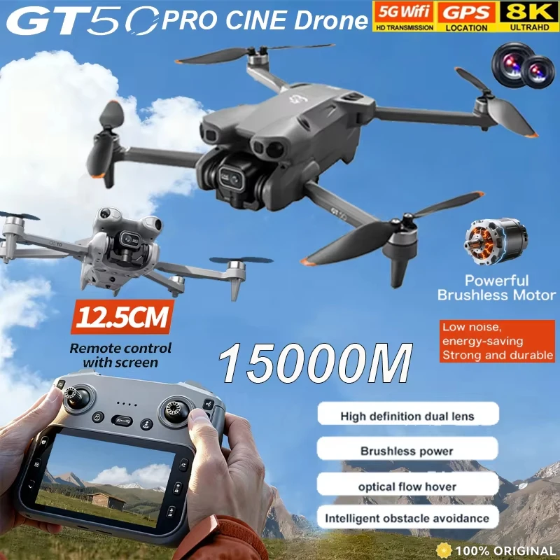 

For Xiaomi 2026 NEW GT50 Drone 4K Dual Cameras 4.3“ Screen Brushless Drone Professional Aerial Photography Quadcopter Toys Gift